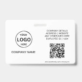 QR Code Business ID Kaart Modern Photo Employee Ba Badge (Achterkant)