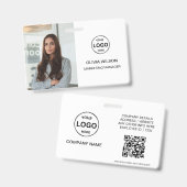 QR Code Business ID Kaart Modern Photo Employee Ba Badge (Voor- en achterkant)