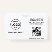 QR Code Business ID Kaart Modern Photo Employee Ba Badge (Achterkant)
