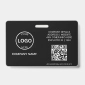 QR Code Business ID Kaart Modern Photo Employee Ba Badge (Achterkant)