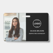 QR Code Business ID Kaart Modern Photo Employee Ba Badge (Voorzijde)