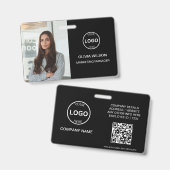 QR Code Business ID Kaart Modern Photo Employee Ba Badge (Voor- en achterkant)
