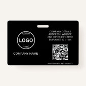 QR Code Business ID Kaart Modern Photo Employee Ba Badge (Achterkant)