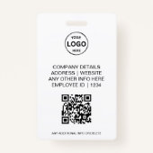 QR Code Business ID Kaart Modern Photo Employee Badge (Achterkant)
