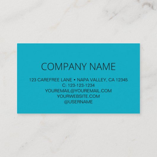 QR Code Business Logo Aqua Blue Visitekaartje (Achterkant)