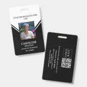 QR Code Business Logo Bedrijf Werknemer Werkbadge Badge (Voor- en achterkant)