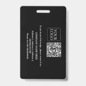 QR Code Business Logo Bedrijf Werknemer Werkbadge Badge (Achterkant)
