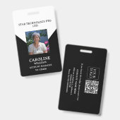 QR Code Business Logo Bedrijf Werknemer Werkbadge Badge (Voor- en achterkant)