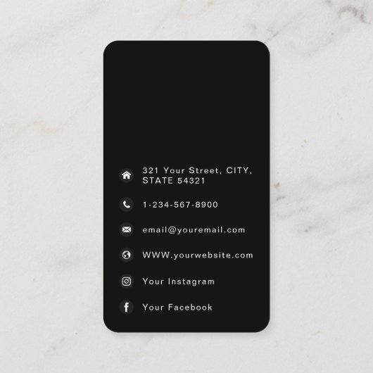 QR Code Business Logo Black Corporate Visitekaartje (Achterkant)