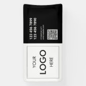 QR Code Business Logo Black en White Spandoek (Verticaal)