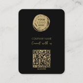 QR Code Business Logo Black Mighty Visitekaartje (Voorkant)