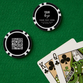 QR Code Business Logo Black Minimalist Business Poker Chips