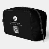 QR Code Business Logo Black Minimalist Business Toilettasje (Rechterhoek)