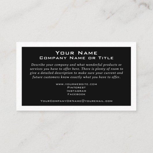 QR Code Business Logo Black minimalist Visitekaartje (Achterkant)