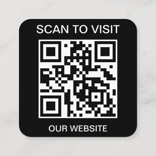 QR Code Business Logo Black Modern Google Review Vierkante Visitekaartje (Achterkant)