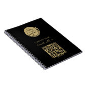 QR Code Business Logo Black Modern Notitieboek (Rechterzijde)