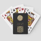 QR Code Business Logo Black Modern Pokerkaarten (Achterkant)