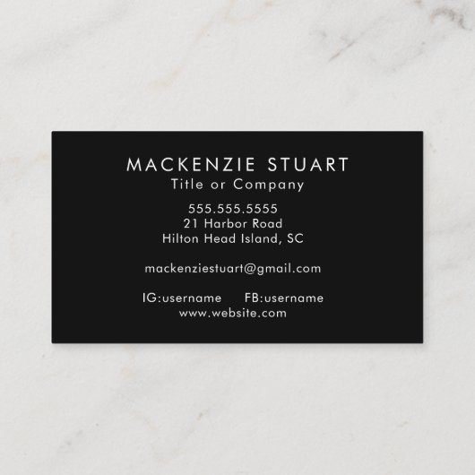 QR Code Business Logo Black Modern Professional Visitekaartje (Achterkant)