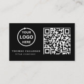 QR Code Business Logo Black Modern Professional Visitekaartje (Voorkant)