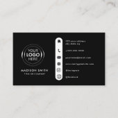 QR Code Business Logo | Black Modern Professional Visitekaartje (Voorkant)