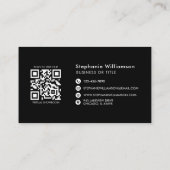 QR Code Business Logo Black Modern Professional Visitekaartje (Achterkant)