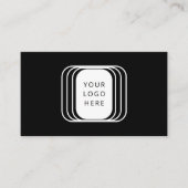 QR Code Business Logo Black Modern Professional Visitekaartje (Voorkant)
