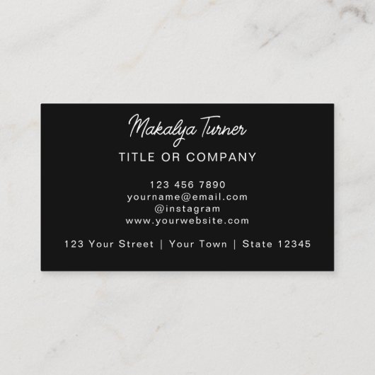 QR Code Business Logo Black Modern Professional Visitekaartje (Achterkant)