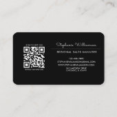 QR Code Business Logo Black Modern Professional Visitekaartje (Achterkant)