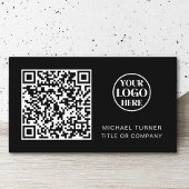 QR Code Business Logo Black Modern Professional Visitekaartje