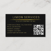 QR Code Business Logo Black Modern Professional Visitekaartje (Achterkant)