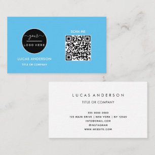 QR Code Business Logo   Black Modern Professional  Visitekaartje