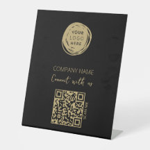 QR Code Business Logo Black Modern