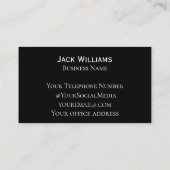 QR Code Business Logo Black Professional Modern Visitekaartje (Achterkant)