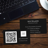 QR Code Business Logo Black Professional Modern Visitekaartje