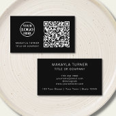 QR Code Business Logo Black Professional Modern Visitekaartje