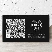 QR Code Business Logo Black Professional Modern Visitekaartje