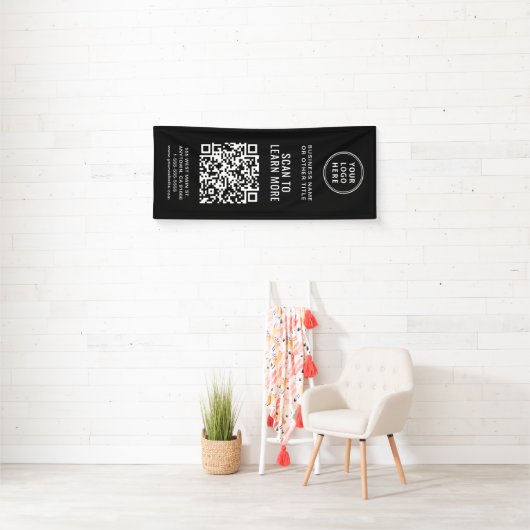 QR Code Business Logo Black Spandoek (Insitu)