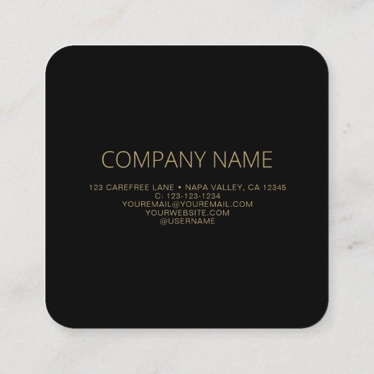 QR Code Business Logo Black Vierkante Visitekaartje (Achterkant)