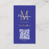 QR Code Business Logo Blue Gold Visitekaartje (Voorkant)