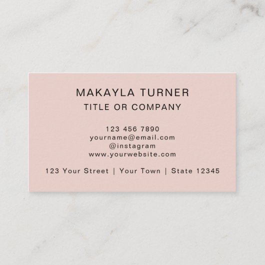 QR Code Business Logo Blush Pink Professional Visitekaartje (Achterkant)