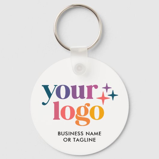 QR Code Business Logo Branded Sleutelhanger (Voorkant)