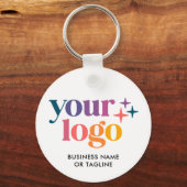 QR Code Business Logo Branded Sleutelhanger (Voorkant)