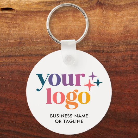 QR Code Business Logo Branded Sleutelhanger (Voorkant)
