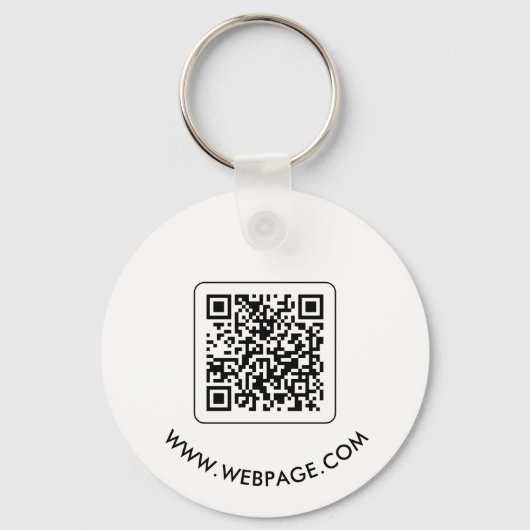 QR Code Business Logo Branded Sleutelhanger (Achterkant)