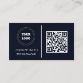 QR Code Business Logo, donker, modern, professione Visitekaartje (Voorkant)