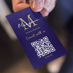 QR Code Business Logo Donkerblauw Visitekaartje