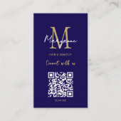 QR Code Business Logo Donkerblauw Visitekaartje (Voorkant)