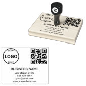 QR Code Business Logo Eenvoudig Rubberstempel (Gestempeld)
