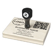 QR Code Business Logo Eenvoudig Rubberstempel (Stempel)