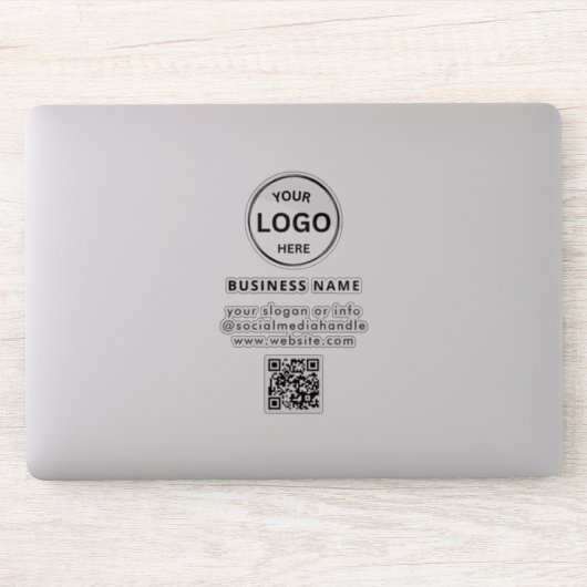 QR Code Business Logo Eenvoudige minimalistische l Sticker (Computer)